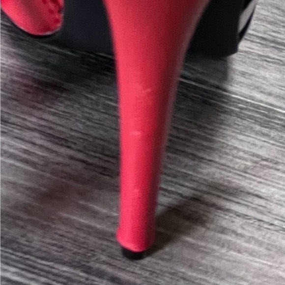 STEVE MADDEN KNOCK BOOTIES red stripe heels boots 6.5 marks on bottom see pics - Picture 14 of 16